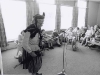 Cailleach an Deacon entertaining at the Lewis Retirement Centre