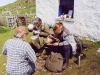 Archaeologists study the artefacts